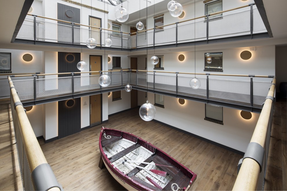 Residential apartment building atrium - Wapping High Street | View from the first floor | Interior Designers